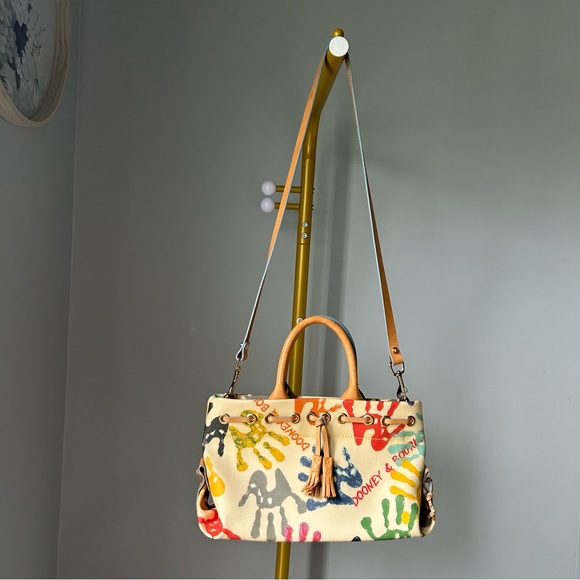 Vintage Dooney & Bourke Hands Print Satchel Crossbody bag Made in USA - Picture 11 of 11